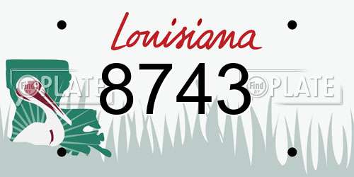 8743 Louisiana License Plate