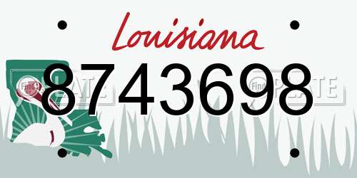 8743698 Louisiana License Plate