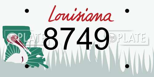 8749 Louisiana License Plate