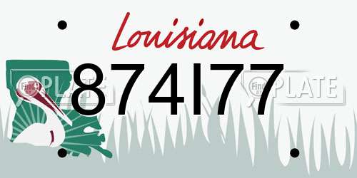 874I77 Louisiana License Plate