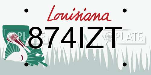 874IZT Louisiana License Plate