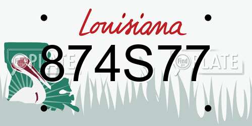 874S77 Louisiana License Plate