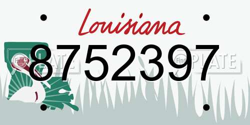 8752397 Louisiana License Plate