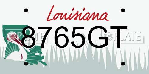 8765GT Louisiana License Plate