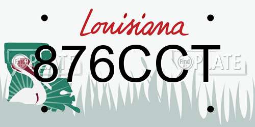 876CCT Louisiana License Plate