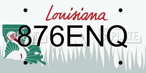 876ENQ Louisiana License Plate