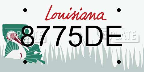 8775DE Louisiana License Plate