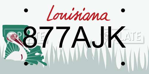 877AJK Louisiana License Plate