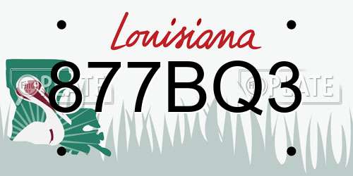 877BQ3 Louisiana License Plate