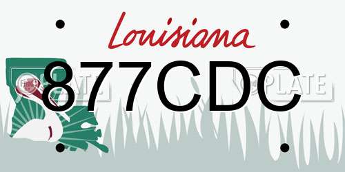 877CDC Louisiana License Plate
