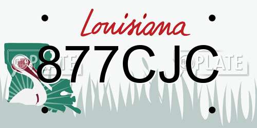 877CJC Louisiana License Plate