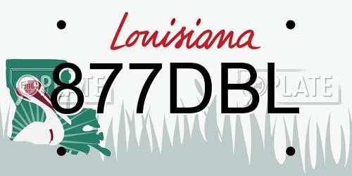 877DBL Louisiana License Plate