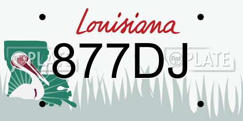 877DJ Louisiana License Plate