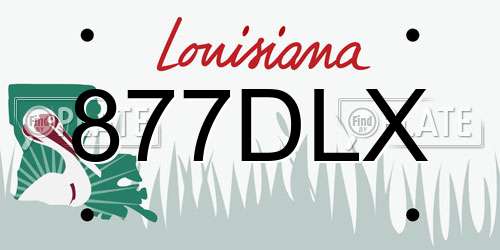 877DLX Louisiana License Plate