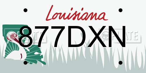 877DXN Louisiana License Plate