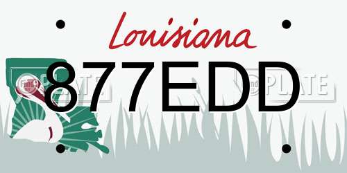 877EDD Louisiana License Plate