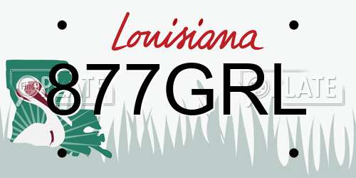 877GRL Louisiana License Plate