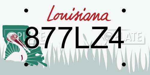 877LZ4 Louisiana License Plate