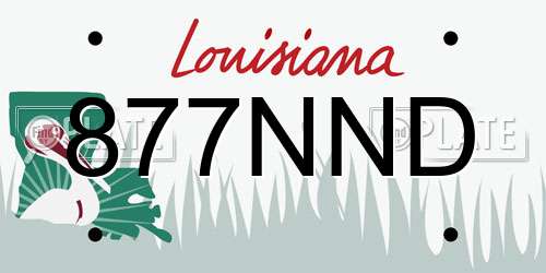 877NND Louisiana License Plate