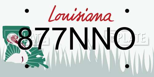 877NNO Louisiana License Plate