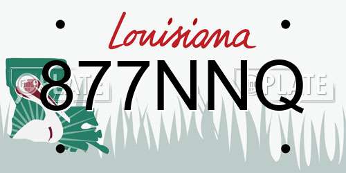 877NNQ Louisiana License Plate