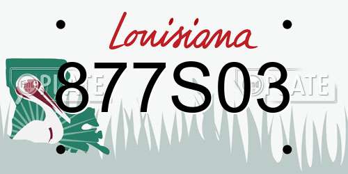 877S03 Louisiana License Plate