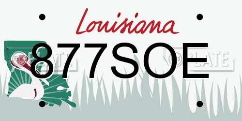 877SOE Louisiana License Plate