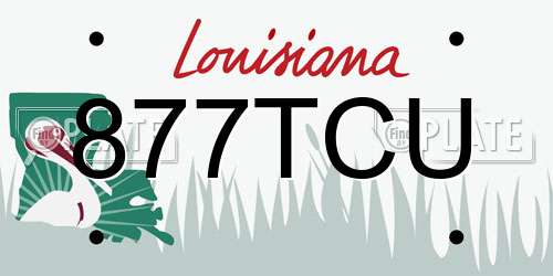 877TCU Louisiana License Plate
