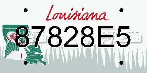 87828E5 Louisiana License Plate