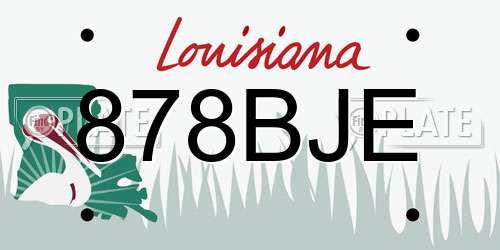 878BJE Louisiana License Plate