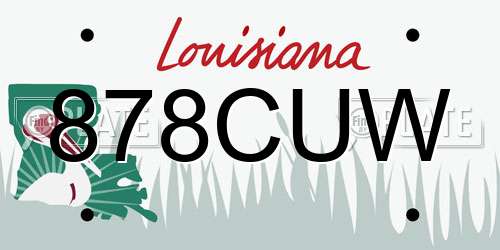 878CUW Louisiana License Plate