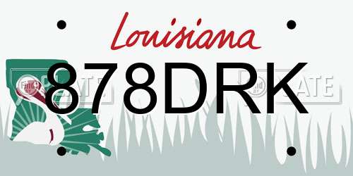 878DRK Louisiana License Plate