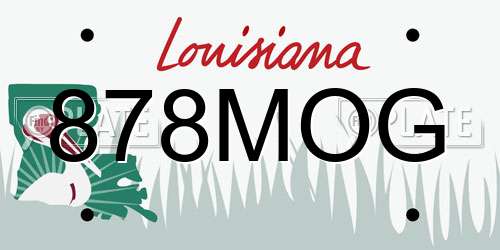 878MOG Louisiana License Plate