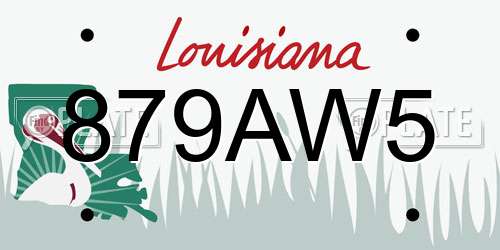 879AW5 Louisiana License Plate