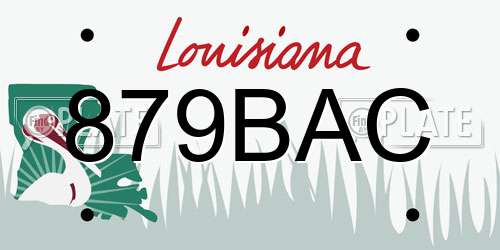 879BAC Louisiana License Plate