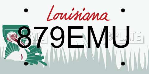 879EMU Louisiana License Plate