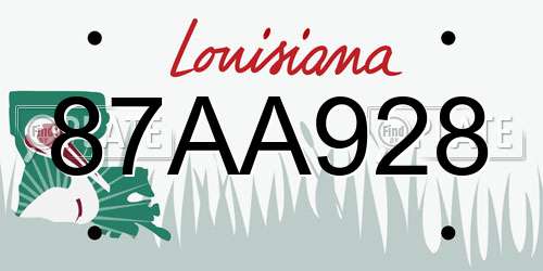 87AA928 Louisiana License Plate