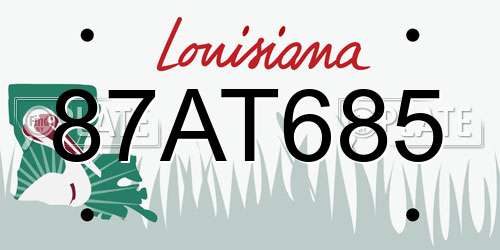 87AT685 Louisiana License Plate