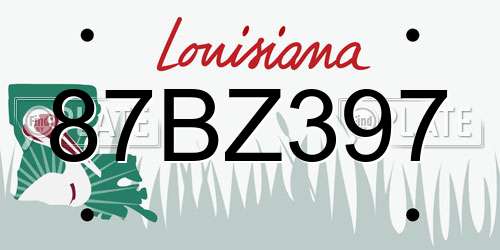 87BZ397 Louisiana License Plate
