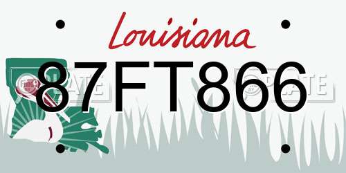 87FT866 Louisiana License Plate