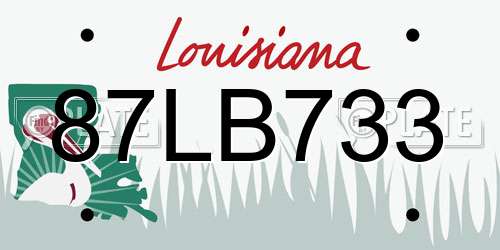 87LB733 Louisiana License Plate