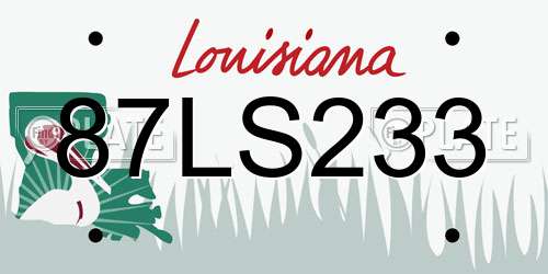 87LS233 Louisiana License Plate