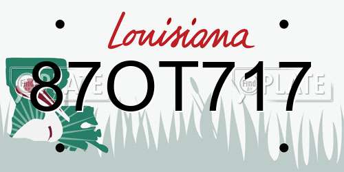87OT717 Louisiana License Plate