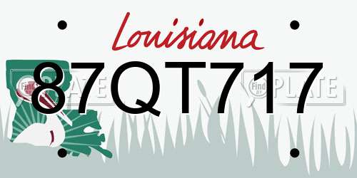 87QT717 Louisiana License Plate