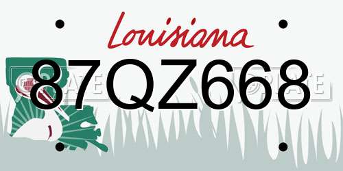 87QZ668 Louisiana License Plate