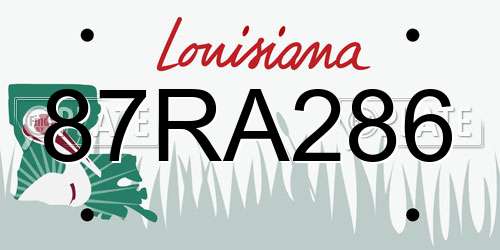 87RA286 Louisiana License Plate