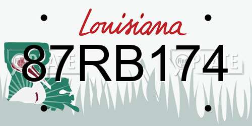87RB174 Louisiana License Plate