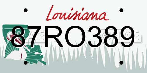 87RO389 Louisiana License Plate