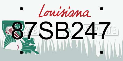 87SB247 Louisiana License Plate