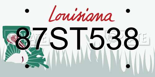 87ST538 Louisiana License Plate